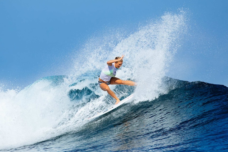 Bethany Hamilton surfing in the Fiji Pro