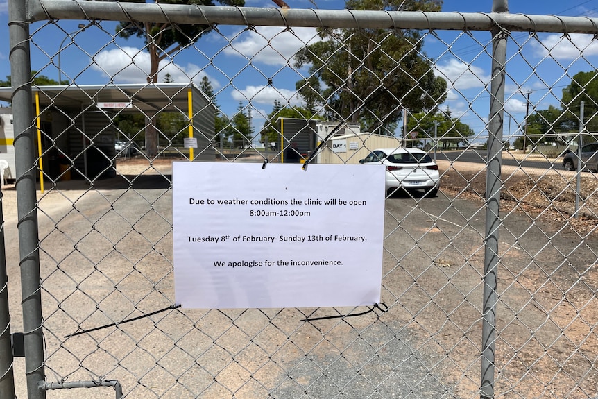 A sign explaining the closure of the testing site.