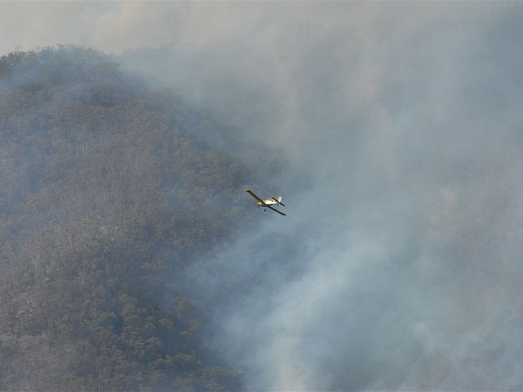 Fire bomber in action