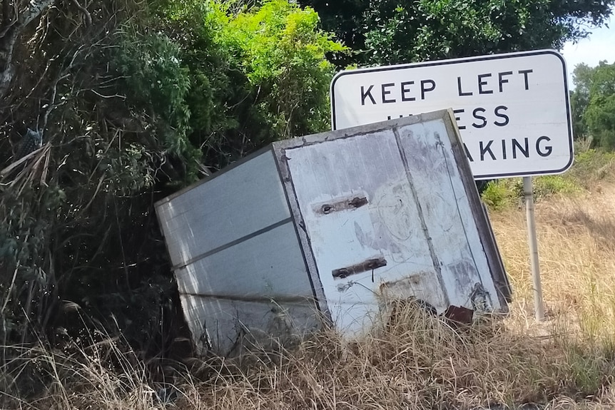 a cool-room used by a beekeeper damaged by flood waters 