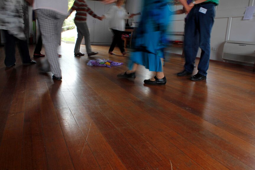 The circle dancing group in Launceston during a session