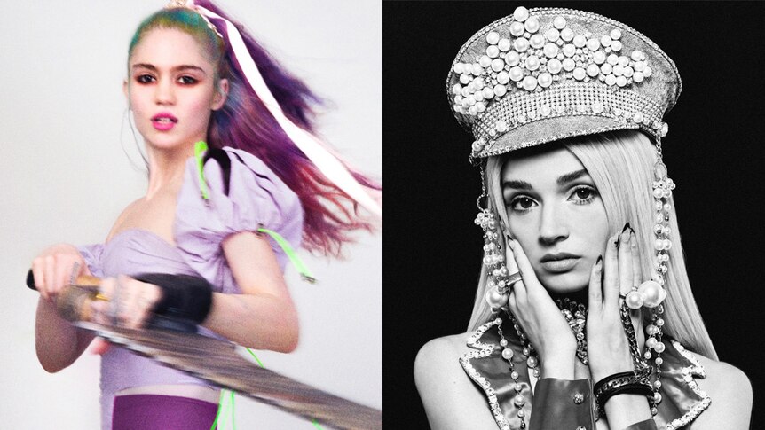 A collage of Grimes and Poppy