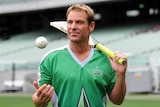 Warne poses in his Melbourne Stars gear