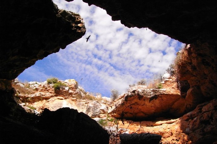 Inside one of the caves in Murrawijinie cave system on the Nullarbor