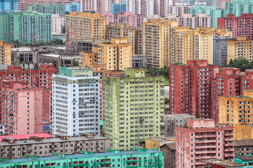 Apartment blocks in Pyongyang