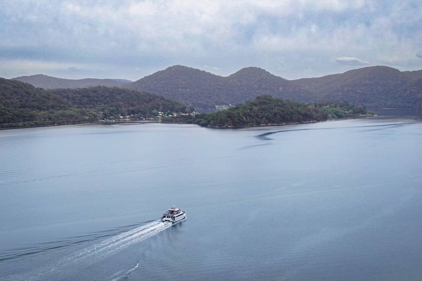 A drone shot of the Hawkesbury River