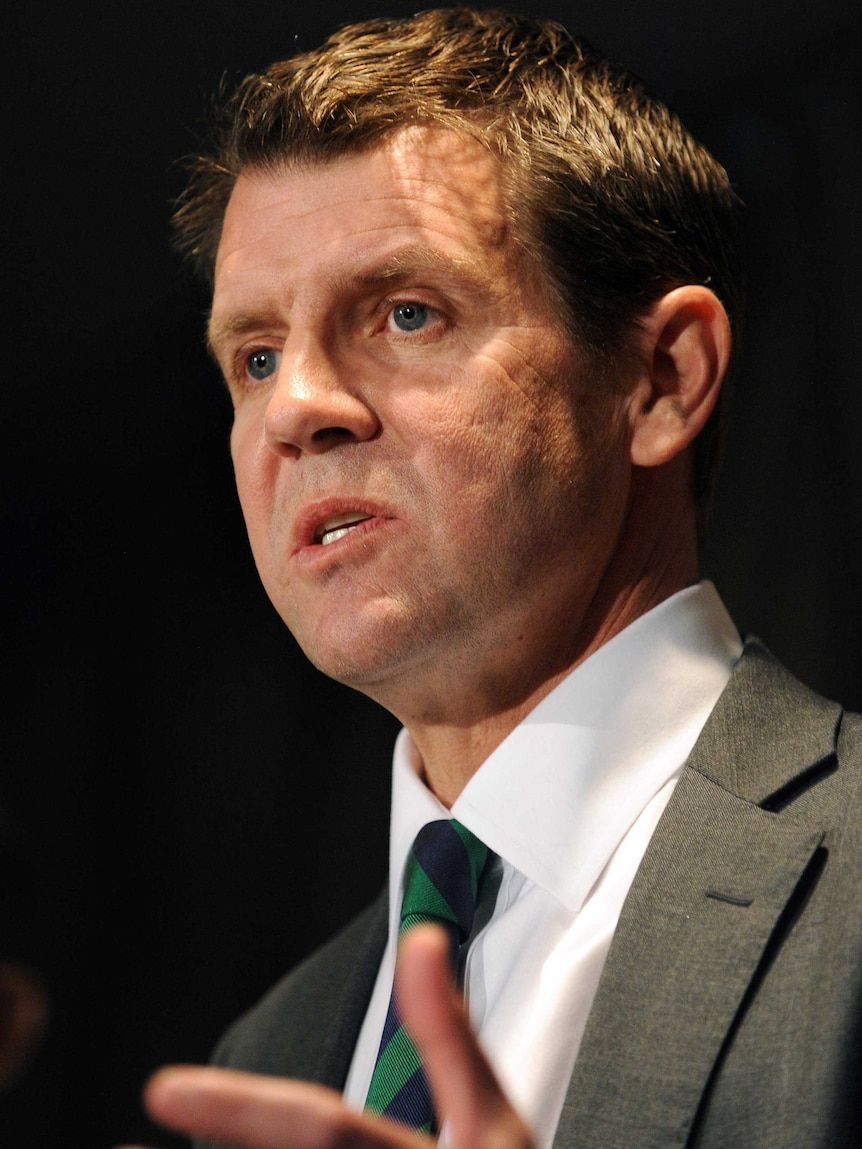 NSW Premier Mike Baird speaks at a press conference in Sydney.