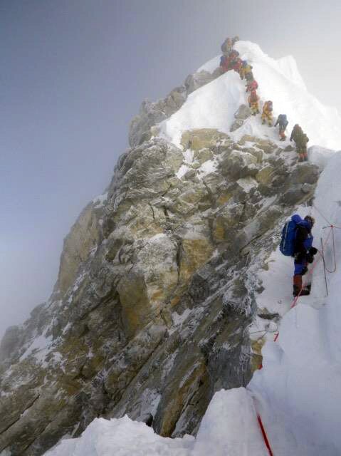 Climbers near Everest summit