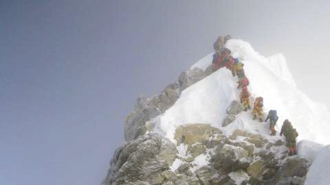 Climbers near Everest summit