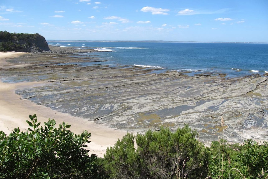 Wide shot of Flat Rocks area on the Gippsland coast