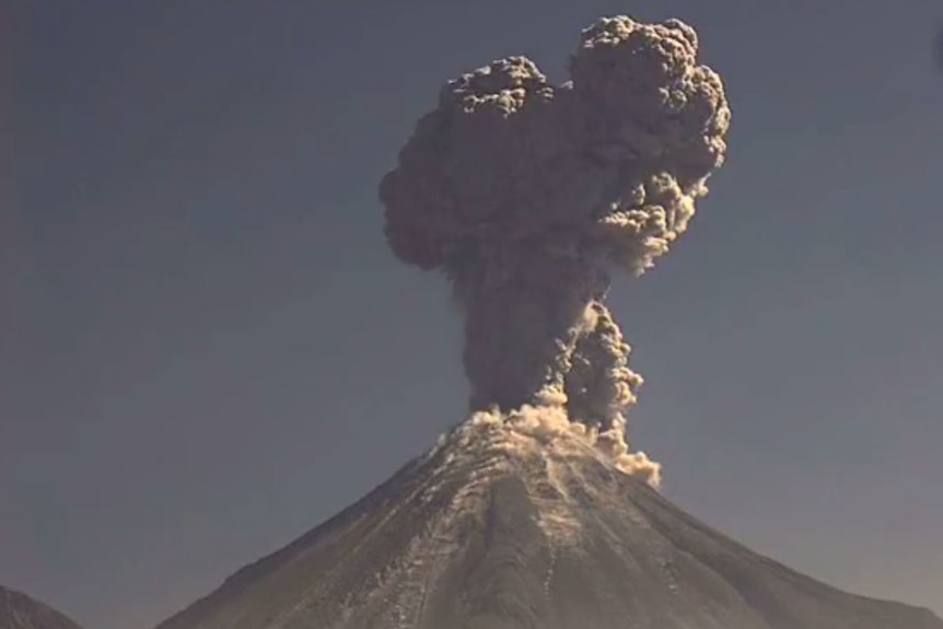 The Colima volcano in Mexico