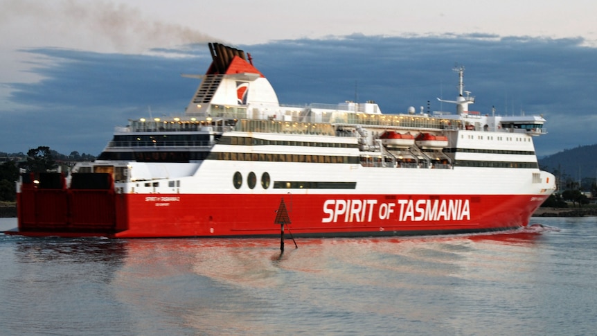 Spirit of Tasmania ferry sails in to Devonport.