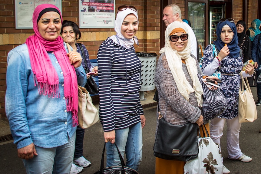 English teacher Fatima Mourad with her class in Cronulla.