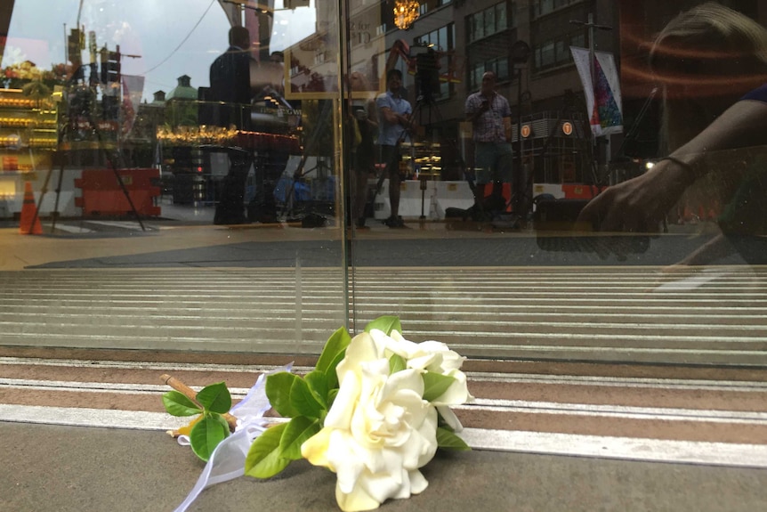 White rose at site of Lindt cafe siege