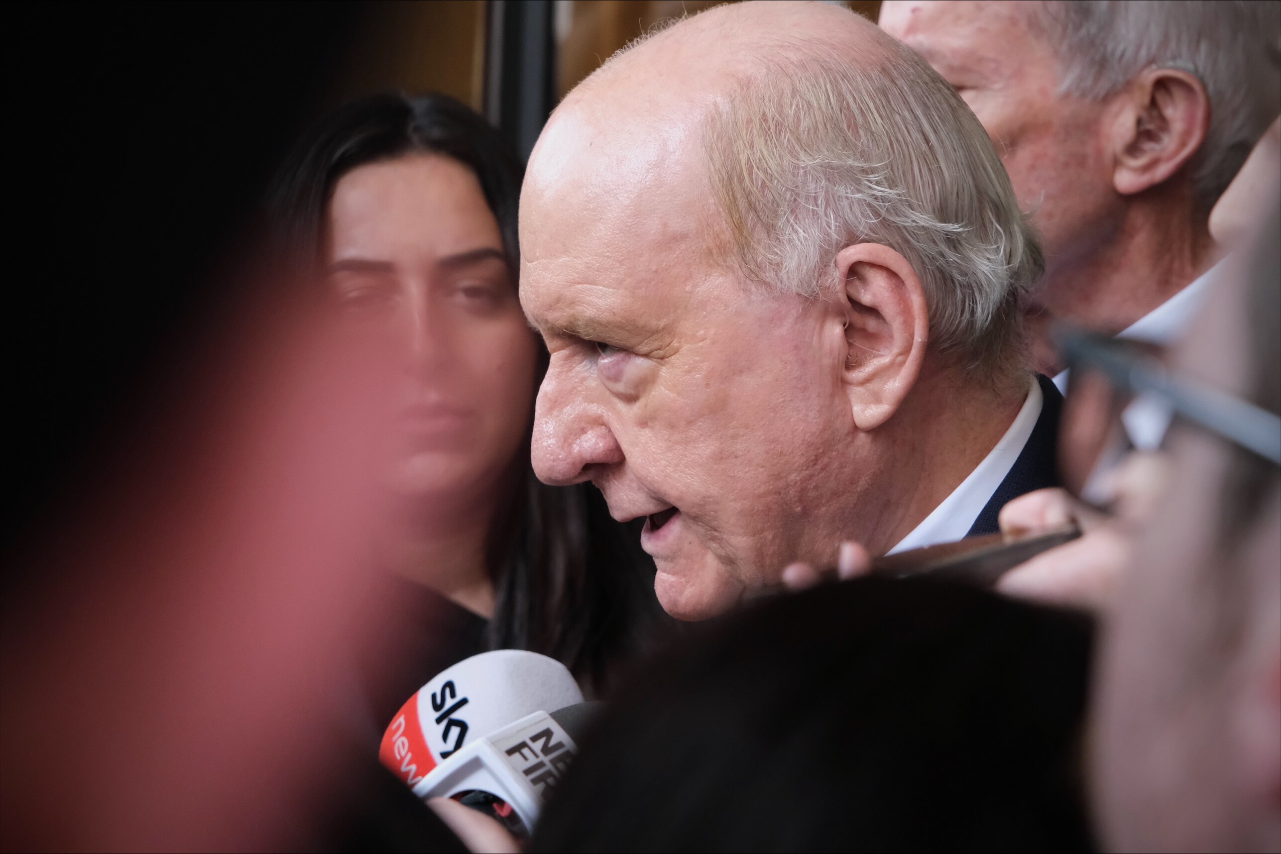 Alan Jones outside Downing Centre local court in Sydney