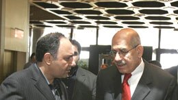 Iranian official Mohammad Saeedi and IAEA Mohamed ElBaradei (File photo)