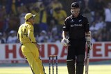 Ricky Ponting gives Chris Cairns a send off