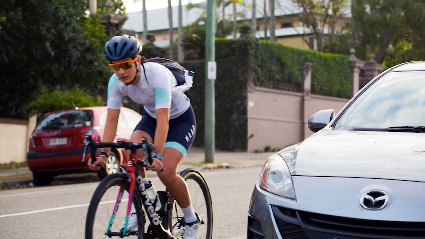 Cyclists on Dornoch Terrace in Brisbane