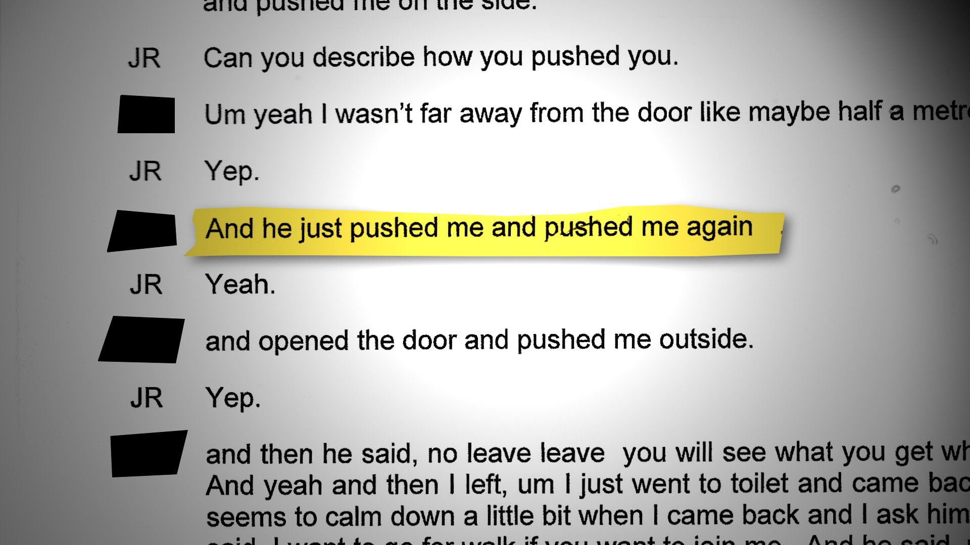 警方审讯笔录。