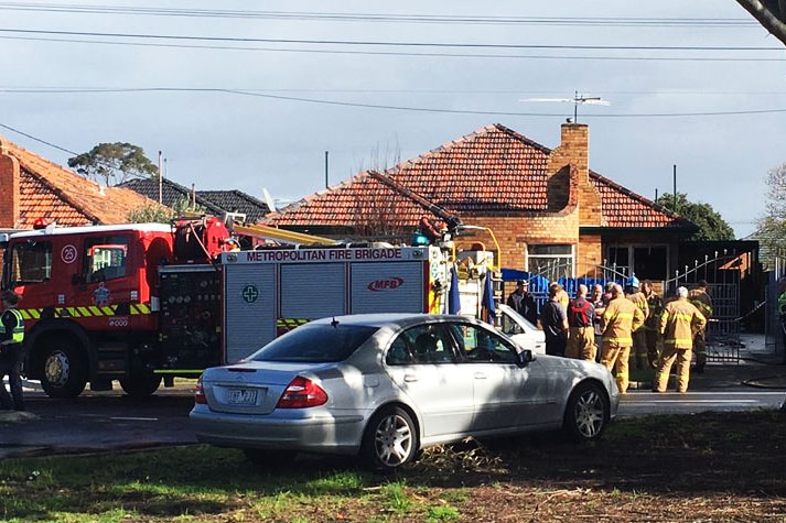 Emergency crews outside Bentleigh East house fire