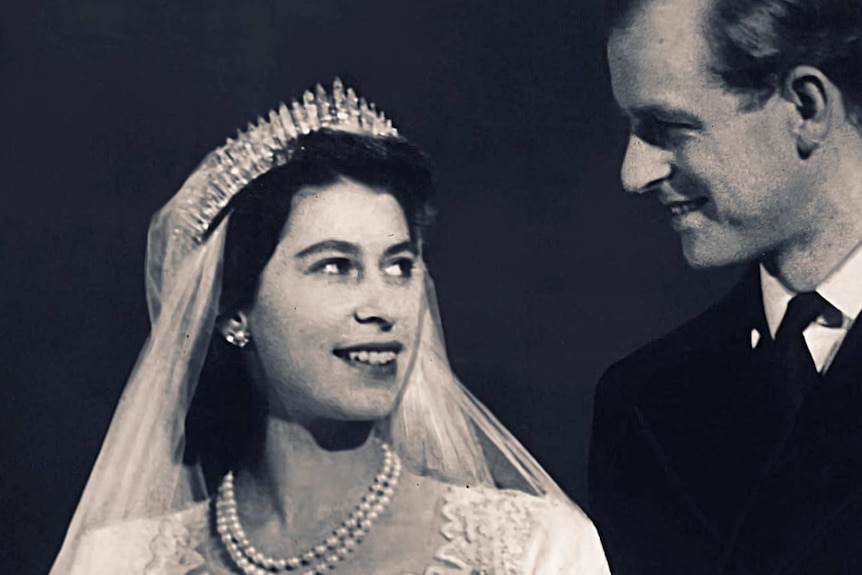 The Princess Elizabeth and Philip, Duke of Edinburgh, on their wedding day.