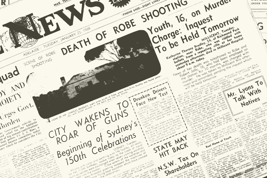 A newspaper report on the Robe shooting.