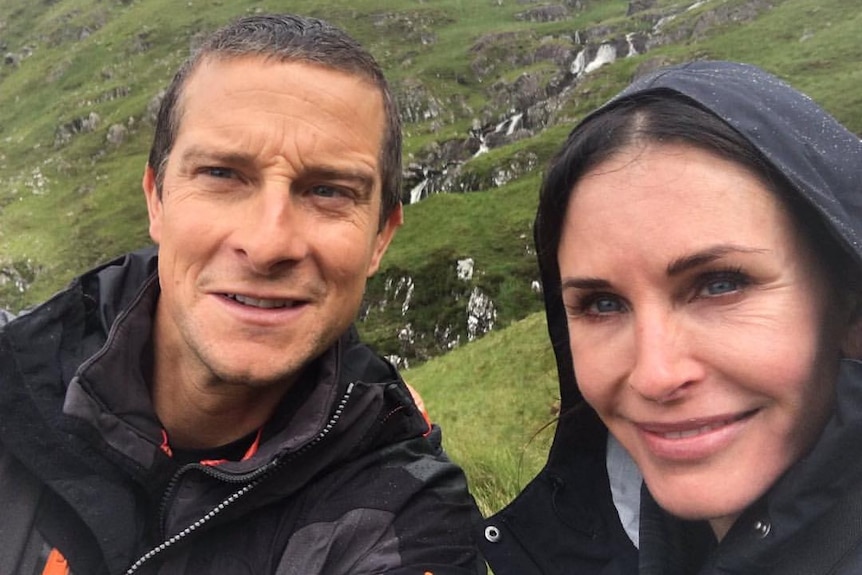 Courteney Cox and Bear Grylls