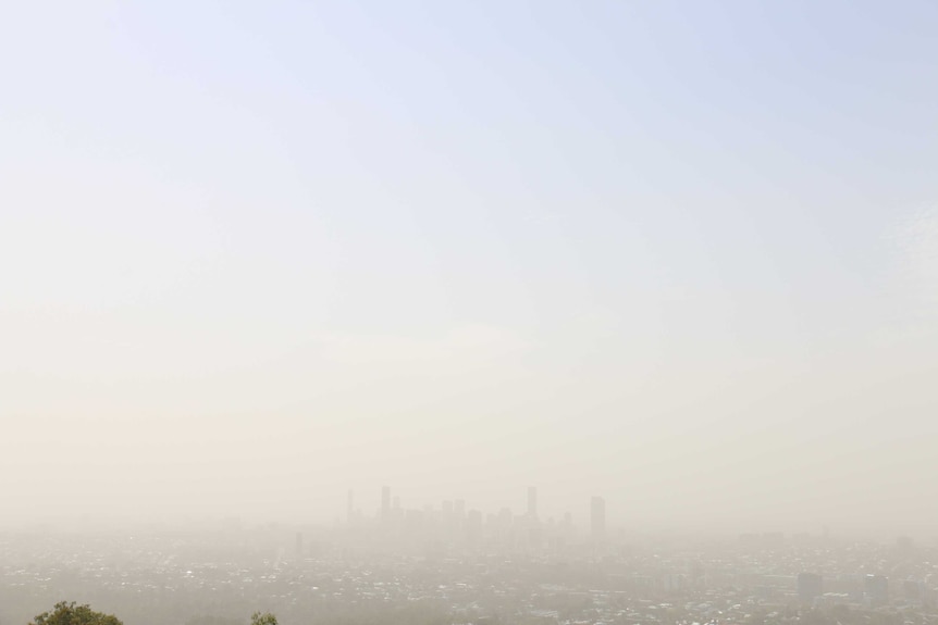 Dust covers Brisbane CBD