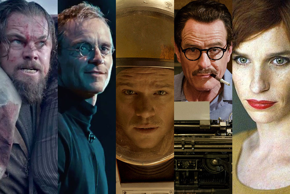 Composite image of the best actor nominees at the 2016 Academy Awards.