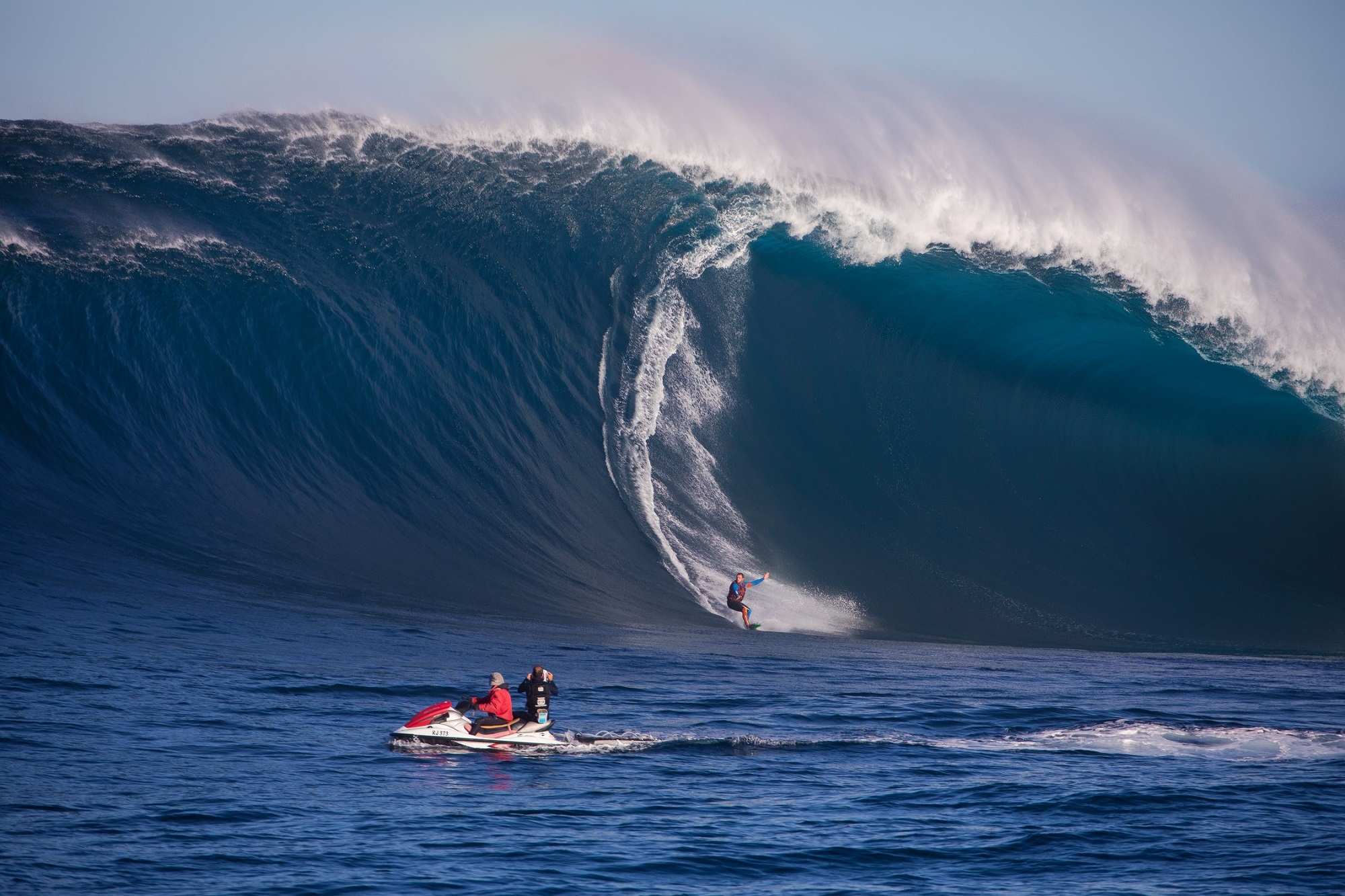 Man surfing a large wave
