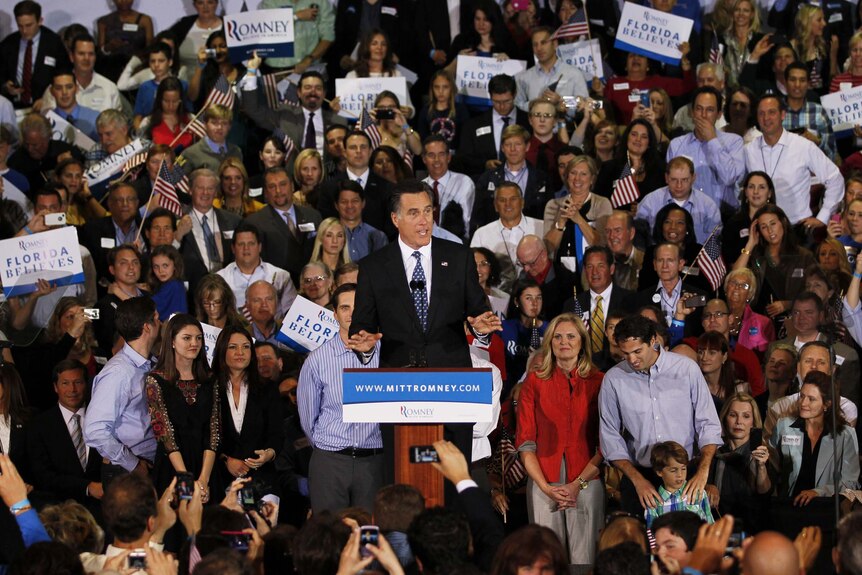 Romney claims Florida primary in 2012. (AFP/Getty Images: Joe Raedle)