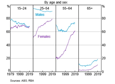 Graph showing work participation rates.