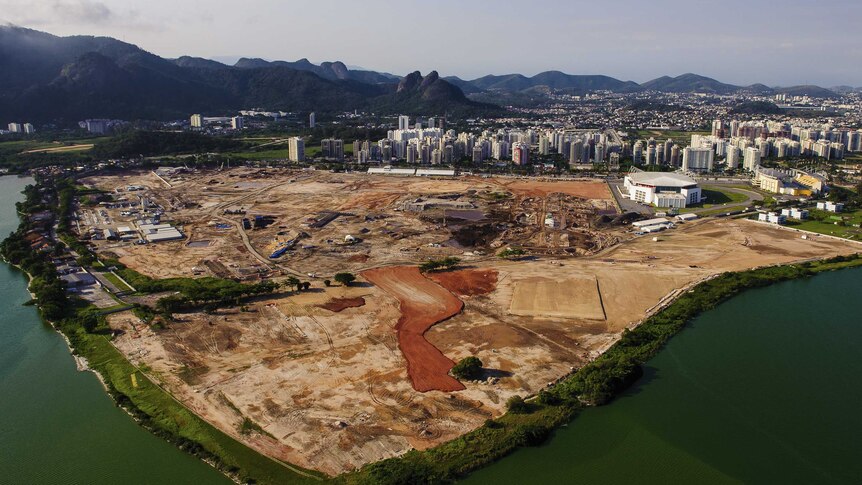 An aerial view of Olympic Park on the 1,000th day before the Rio 2016 Olympics in November 2013.
