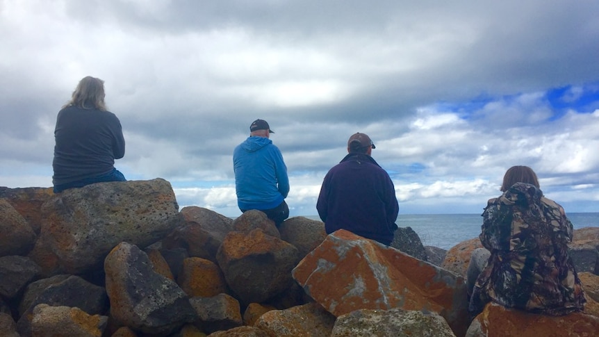Group of conservationist's in Portland, south-west Victoria watching for whales and vessel strikes.
