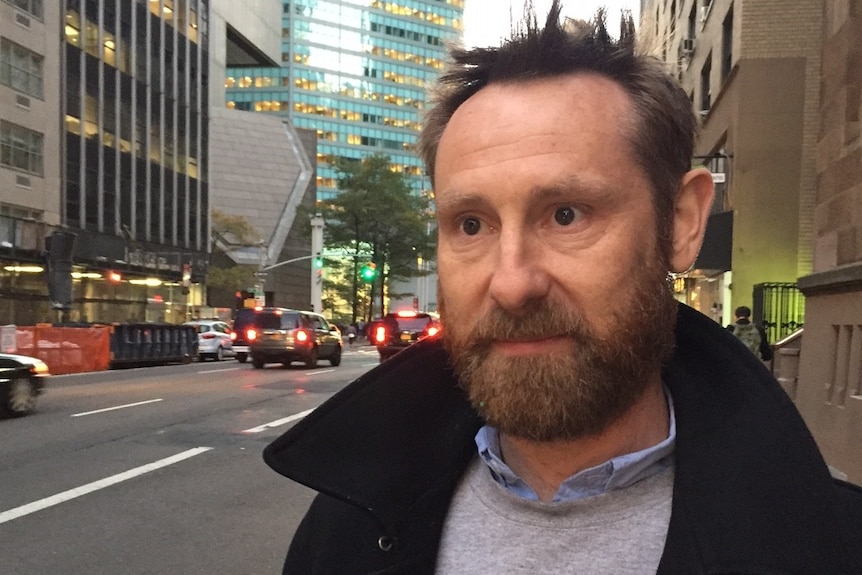 Australian man Stephen Donnelly in New York, where he has been campaigning for Hillary Clinton.