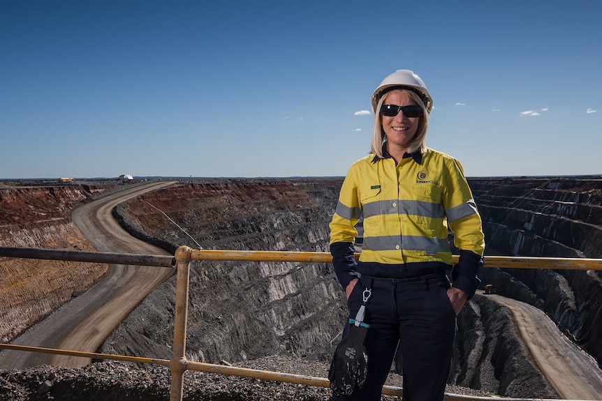 Kelly Carter pictured in work gear on a mine site