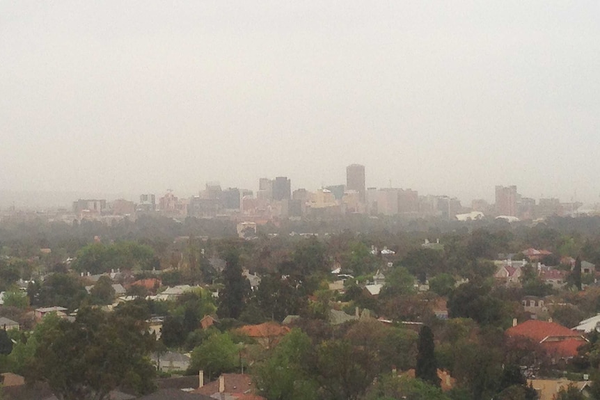 Dust rolls in across Adelaide