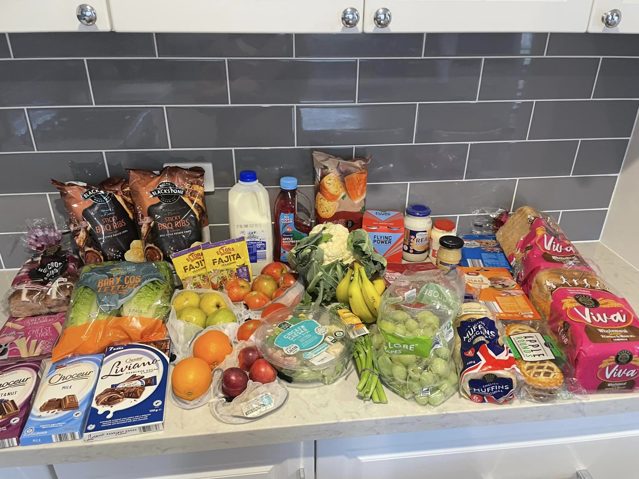 Rachael's weekly food shop.