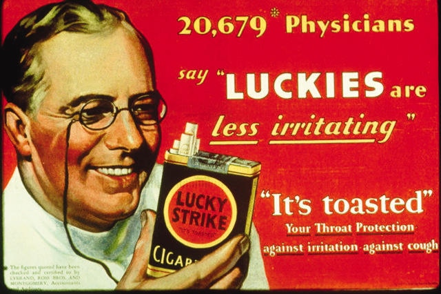 Lucky Strike cigarettes advertisement from 1930