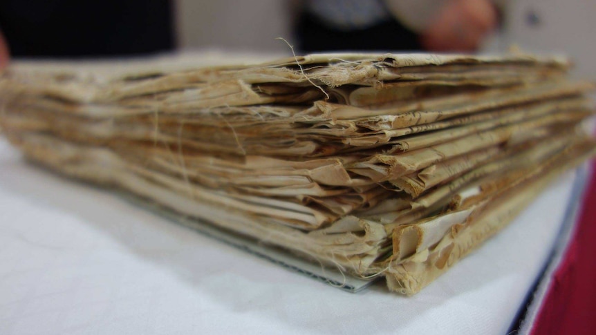 Folded aged documents