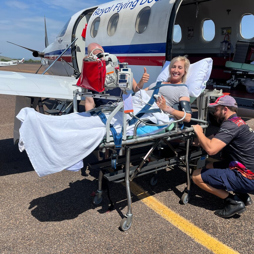 Ella Reindler being air lifted to Broome Hospital