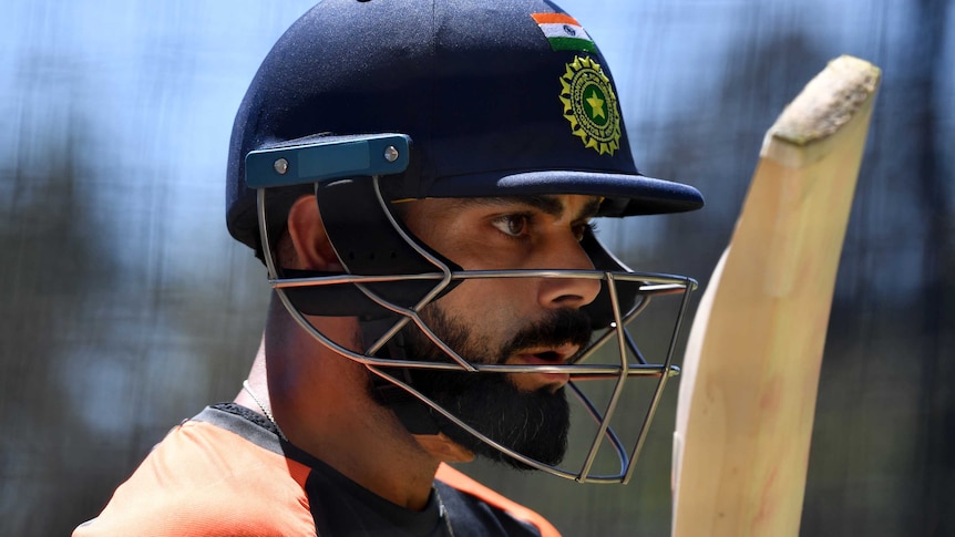 Virat Kohli in the Adelaide Oval nets