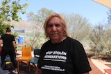A grandmother against Stolen Generations in Alice Springs.