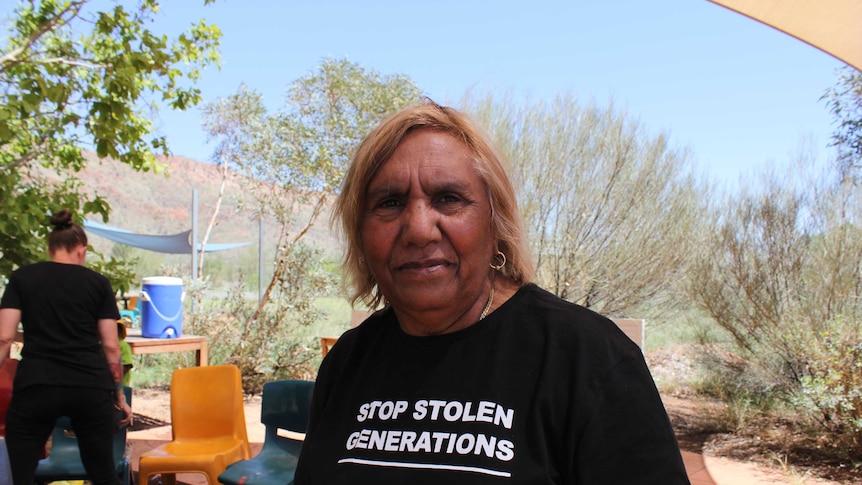 A grandmother against Stolen Generations in Alice Springs.
