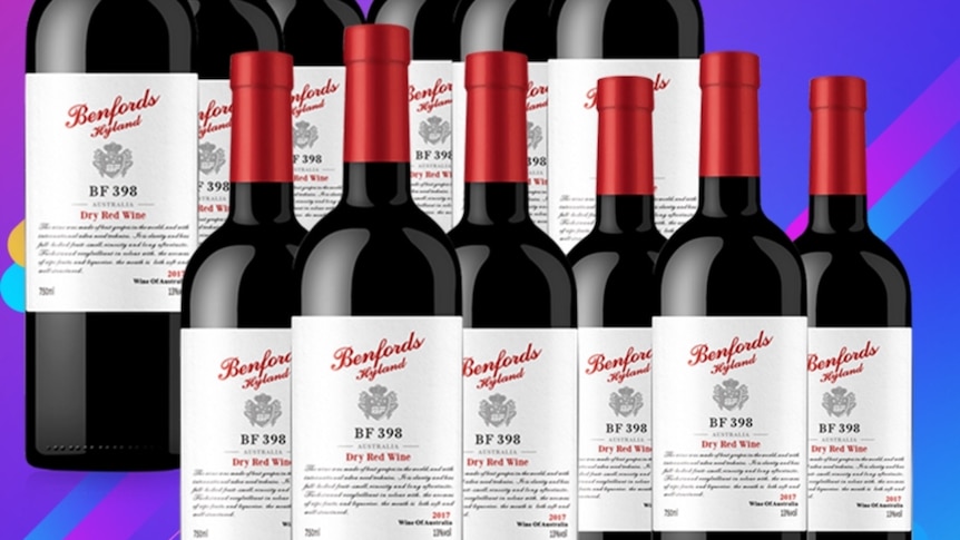 Bottles of 'Benfords' wines on Pinduoduo