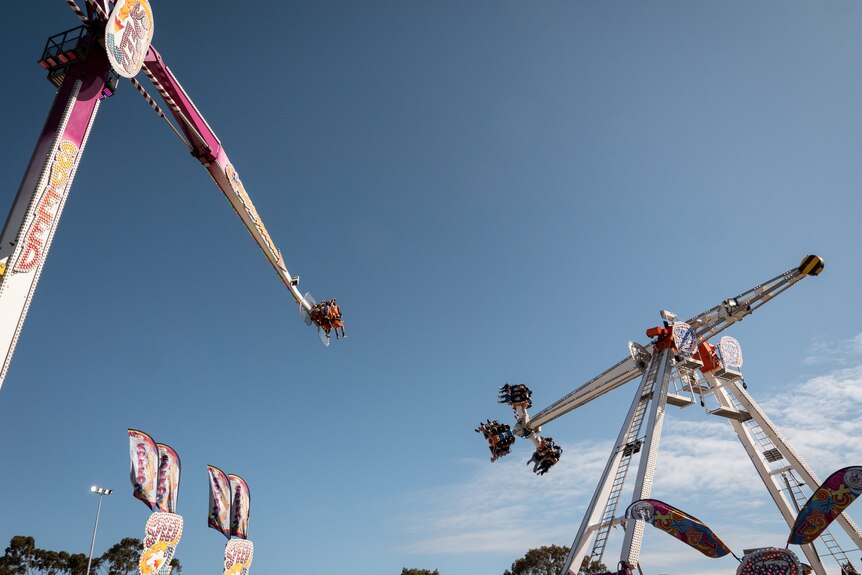 Two soaring rides in the air at the Perth Royal Show.