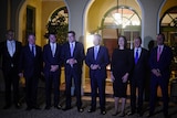 Malcolm Turnbull poses with state leaders ahead of a COAG dinner event outside the Lodge