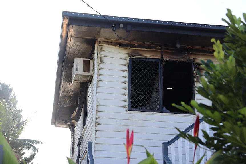 Upstairs of home charred from fire