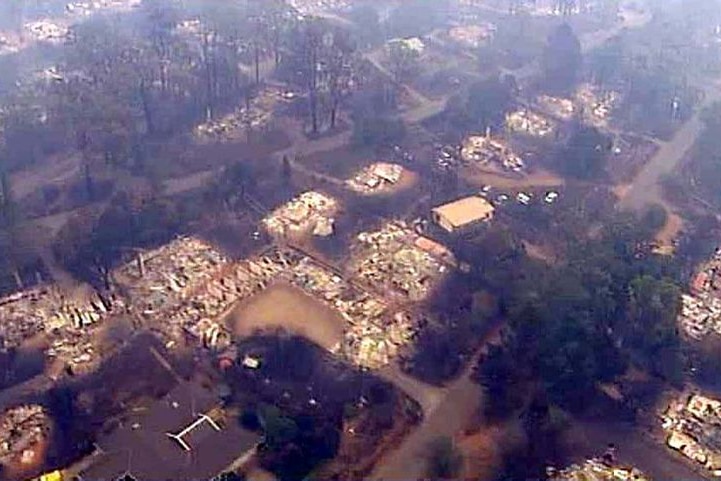 Marysville lies in ruins after the February 7th bushfires.