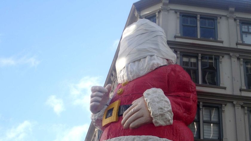 'Too creepy': Santa Claus in his bandages